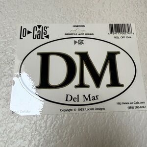 New California DM Del Mar Sticker - Black and White